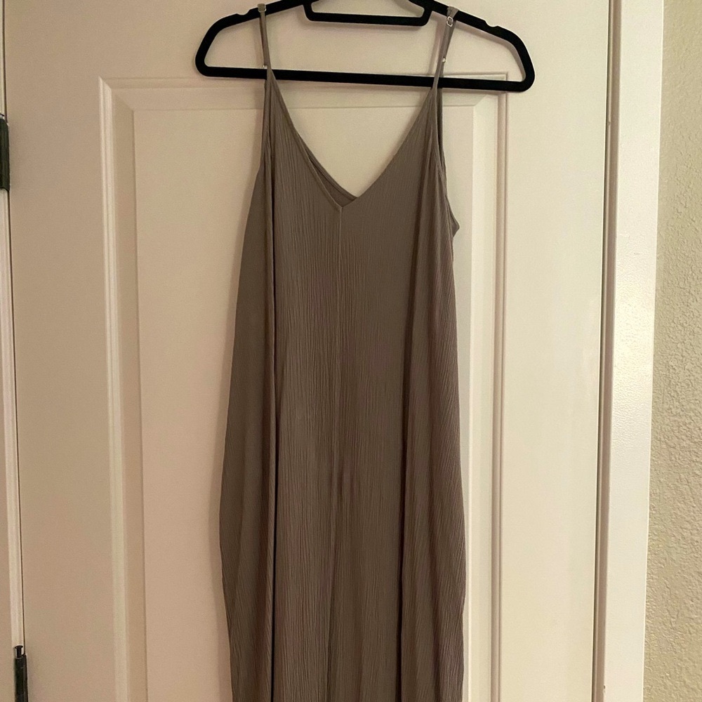 Love Stitch gauze long gray dress